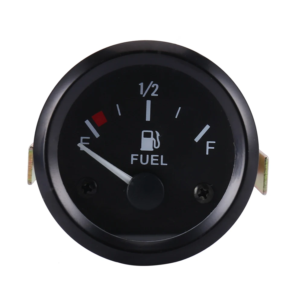 

2" 52mm Fuel Level Gauge Car Meter White LED Light Black Rim Automotive Gauges 12V