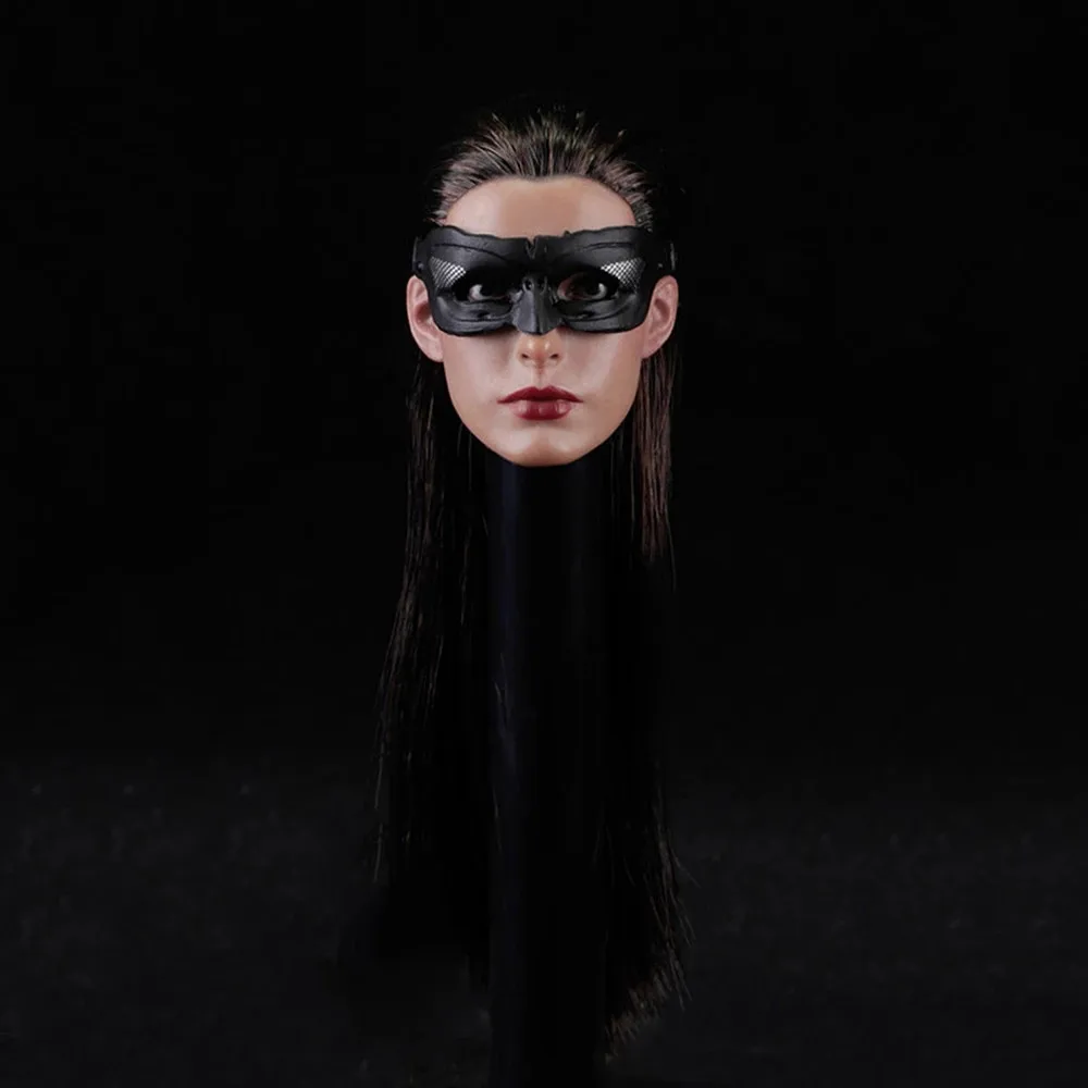 

SO-TOYS SO-017 1/6 Scale Long Black Hair Cat Girl Anne Hathaway Head Sculpture Fit For 12" Female Action Figure Body