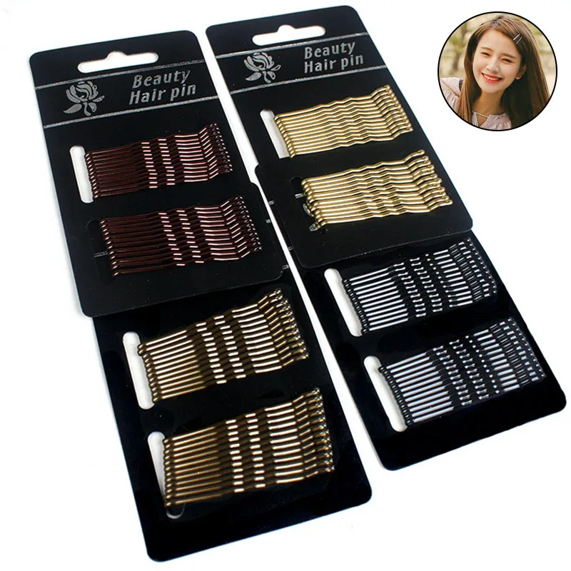 

24 Pcs Metal Wavy Bobby Pins Hair Clips Grips Women Girl Hair Decoration LB