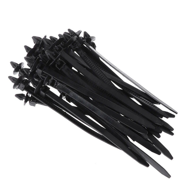 30 шт. нейлоновый черный автомобильный ремень для кабеля нажимной фиксатор