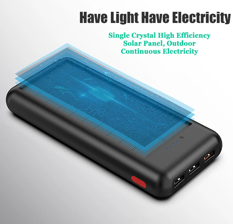 Qi power Bank, Солнечный водонепроницаемый внешний аккумулятор, внешний аккумулятор, 4 USB выхода, 12в1. 5A, быстрое зарядное устройство, технология повербанка, Прямая поставка