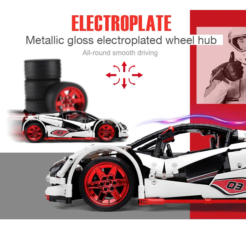 Yeshin 20087 DHL Technic автомобиль совместим с MOC-16915 супер комплект гоночных автомобилей детские строительные блоки кирпичи приложение игрушечные машинки RC