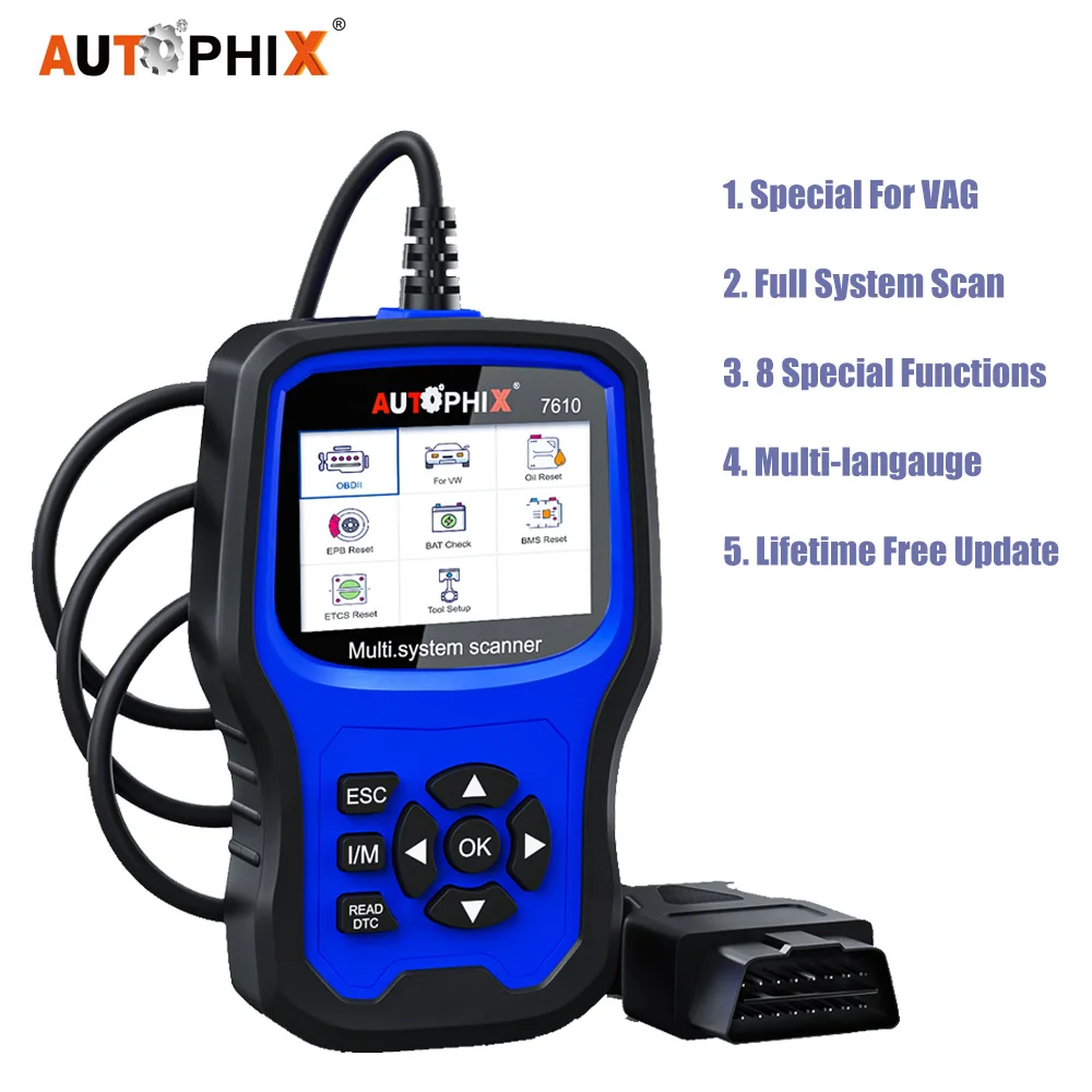 Autophix 7610 полная система OBD2 сканер ABS SRS EPB DPF TPMS сброс масла ODB2 OBDII считыватель кода