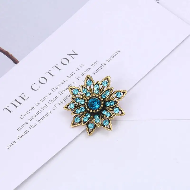 Винтажные позолоченные броши в виде цветка для женщин свадебный букет из горного