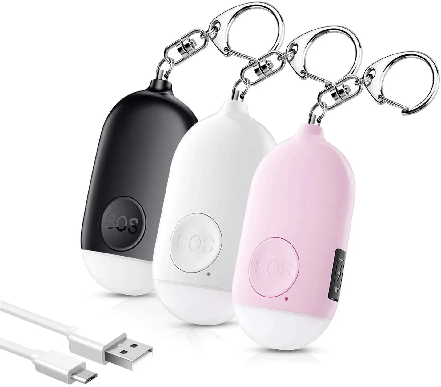 Self Defense Alarm Keychain with Emergency LED Flashlight  Security Personal Protection Devices for Women Girls Kids Elderly