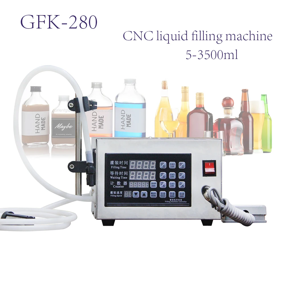 GFK-280 CNC Liquid Quantitative Dispenser Filler Beverage Liquor Mineral Water Milk Filling Machine