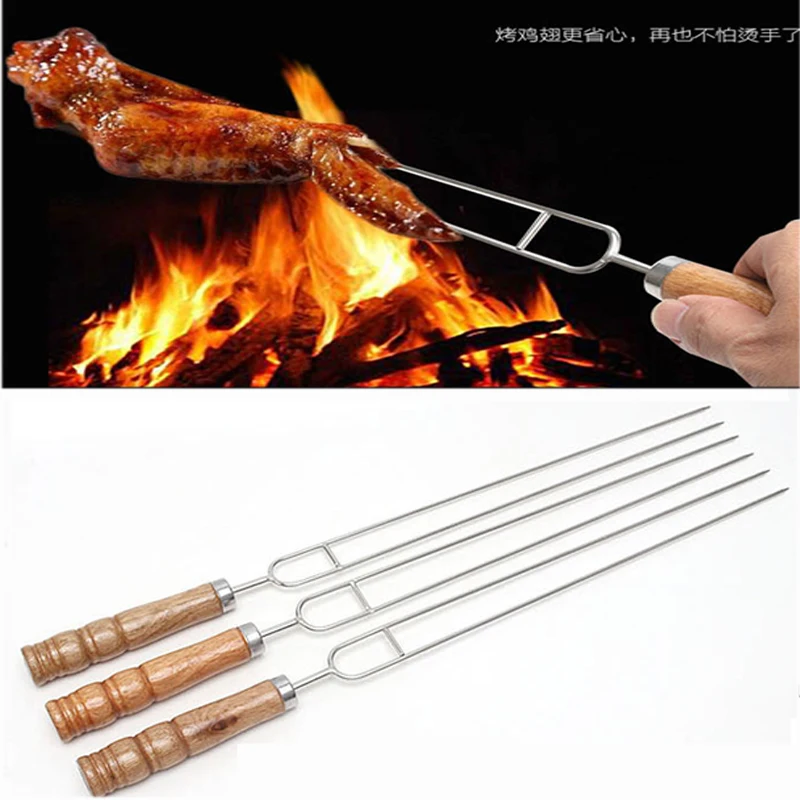3 шт. U Тип вилка для барбекю Нержавеющая сталь техника Double Needle шампуры Шашлыка на