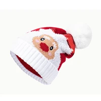 knitted hats for men and women winter cute woolen hat santa claus warm sequins hooded hats christmas gifts cap xmas decoration