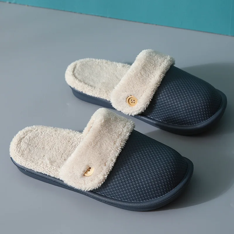 

2021 New EVA Indoor House Female Autumn and Winter Slippers Waterproof Non-slip Warm Flat-heel Home Cotton Shoes Slides