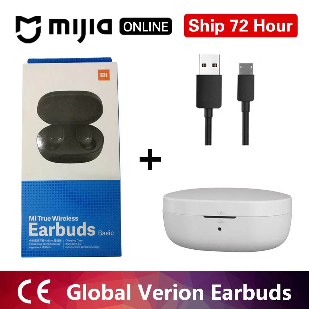 Беспроводные стерео наушники Xiaomi redmi airdots TWS с Bluetooth 5,0, шумоподавление с микрофоном, гарнитура, управление ии - Цвет: redmi gray case