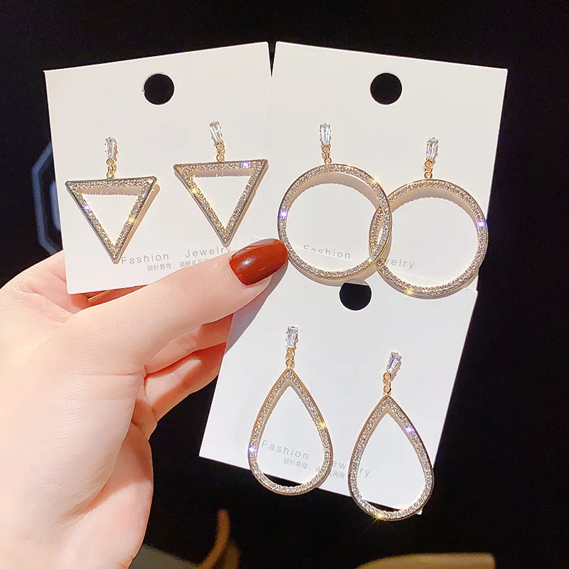 

Wholesale Geometric Sterling Silvers Needle Earrings Female Stud Earrings Women Earrings Dropshipping Jewelry Fashion