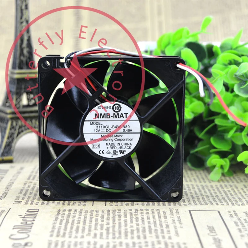 

Новинка 3110GL-B4W-B89 12В 0.46A охлаждающий вентилятор для шкафа оборудования 80*80*25 мм 8 см 8025