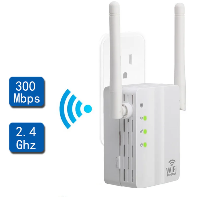 

2.4GHz 300Mpbs WiFi Extender ,Compatible with IEEE802.11 b/g,Wireless Signal Booster with 2 Ethernet Port and 2 Antenna for Who