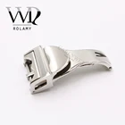 Ремешок для часов Rolamy, 18 мм, серебристый, из нержавеющей стали 316L, Раскладывающаяся застежка, менее 2,5 мм, для Tudor, резиновый кожаный ремешок