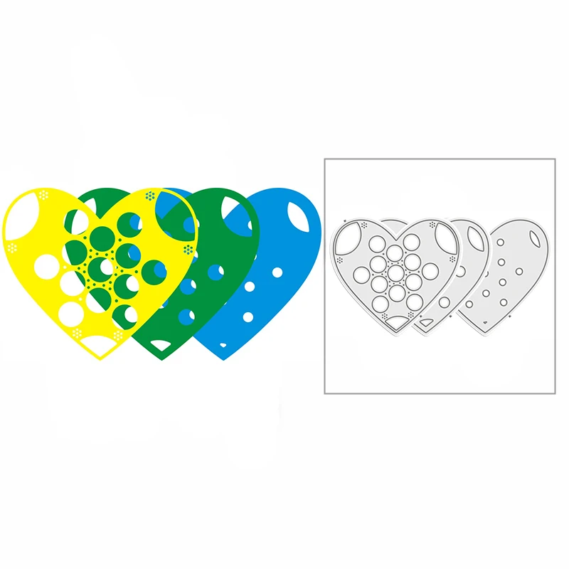 

New Dotted Hearts Layering Mold DIY Craft 2021 Metal Cutting Dies for Scrapbooking and Card Making Decorative Embossing No Stamp