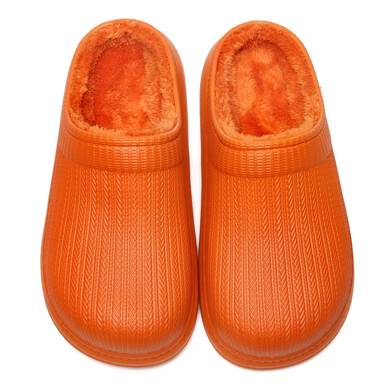 

Women EVA Slippers Winter Warm 2021 Waterproof Winter Cotton Plush House Thick Bottom Men Unisex Shoes Non-slip Fur Sandals