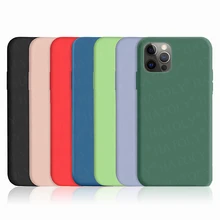 For iPhone 13 12 11 Pro Max Case Cover iPhone 13 12 Mini XR XS 6S 7 8 Plus Liquid Silicon Soft TPU Shockproof Bumper Phone Case