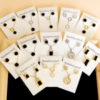 luxukisskids stainless steel black shell butterfly jewellery sets necklace earrings wedding bridal dubai jewelry sets for women