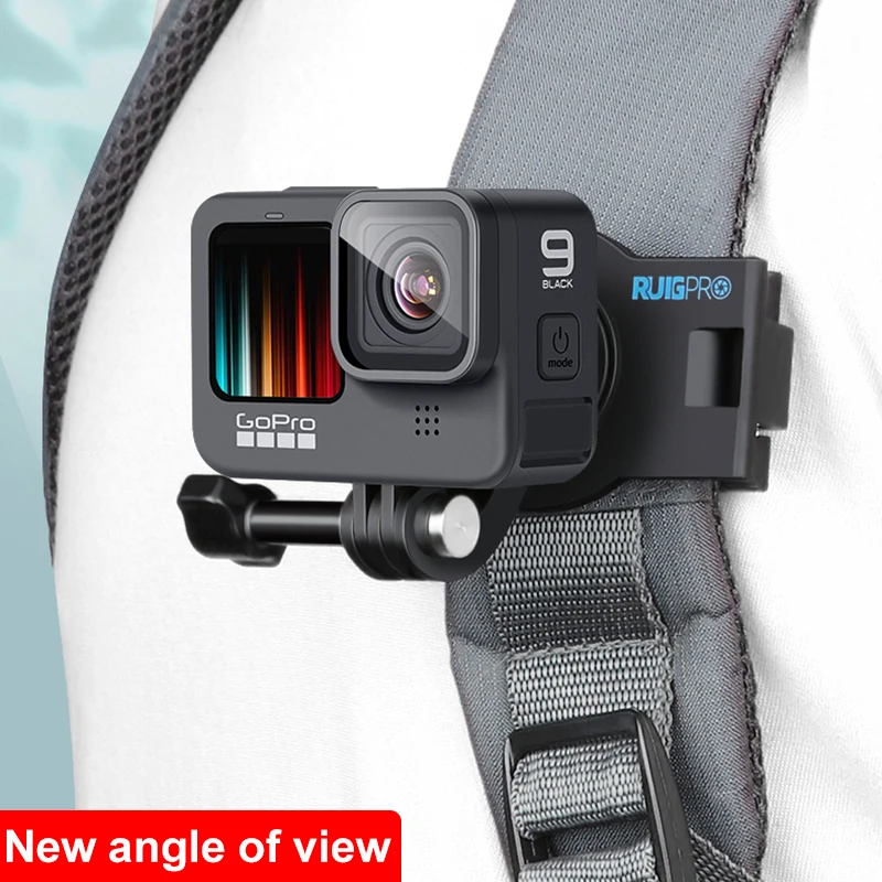 360 degree rotary backpack bag clip mount for gopro hero 9 8 7 6 5 4 action camera shoulder belt free global shipping