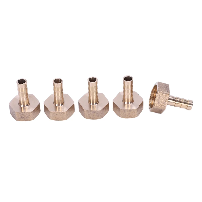 

5 Pieces 8Mm Hose Barb 1/2 Inch PT Thread Brass Connector Coupler