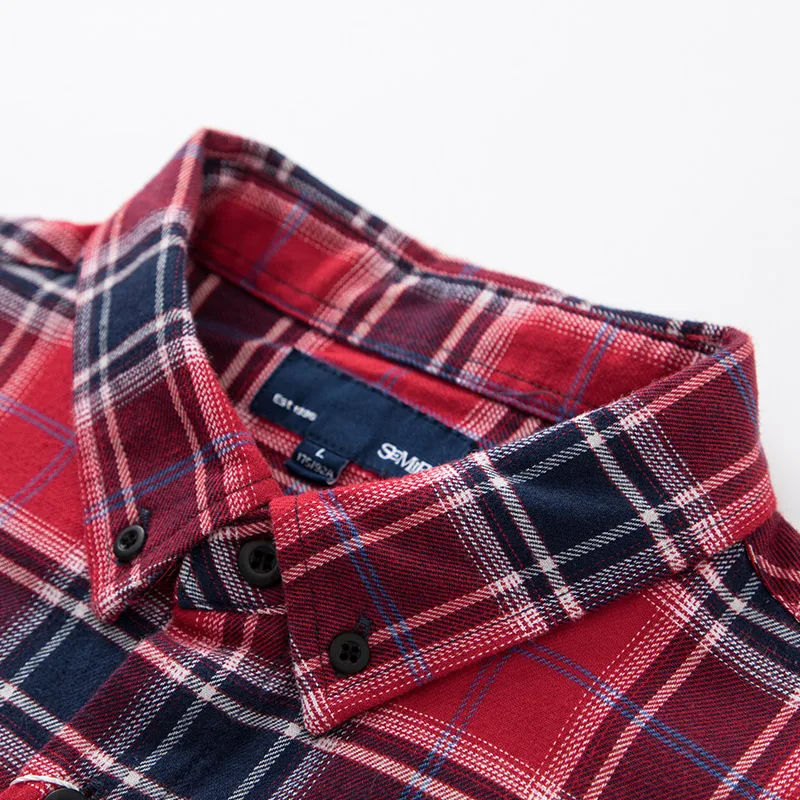 Рубашка SEMIR мужская с длинным рукавом клетчатая Удобная блузка из хлопка
