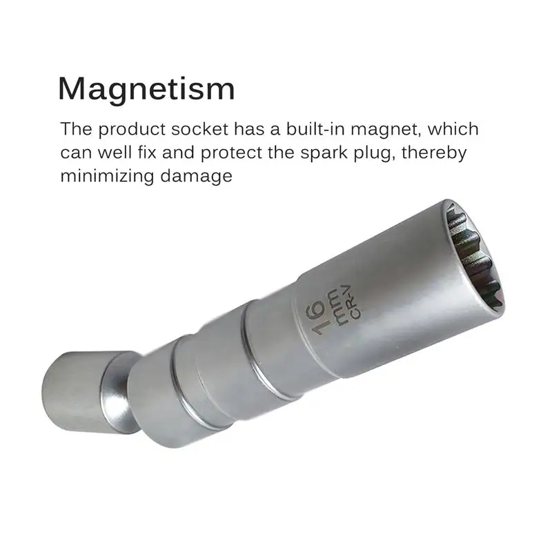 

12-point 16mm/0.63inch Spark Plug Socket Removal Tool Explosion Proof Point Remover Magnetic Spark Plug Socket Removal Tool