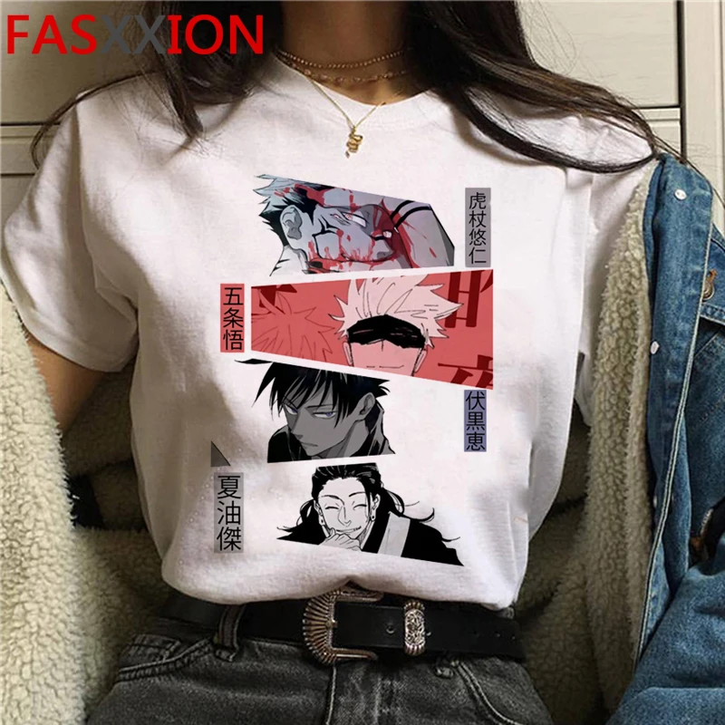 

Jujutsu кайсен одежда футболка для мужчин в винтажном стиле, в стиле Харадзюку 2021 kawaii стиль Харадзюку Каваий Футболка harajuku эстетику