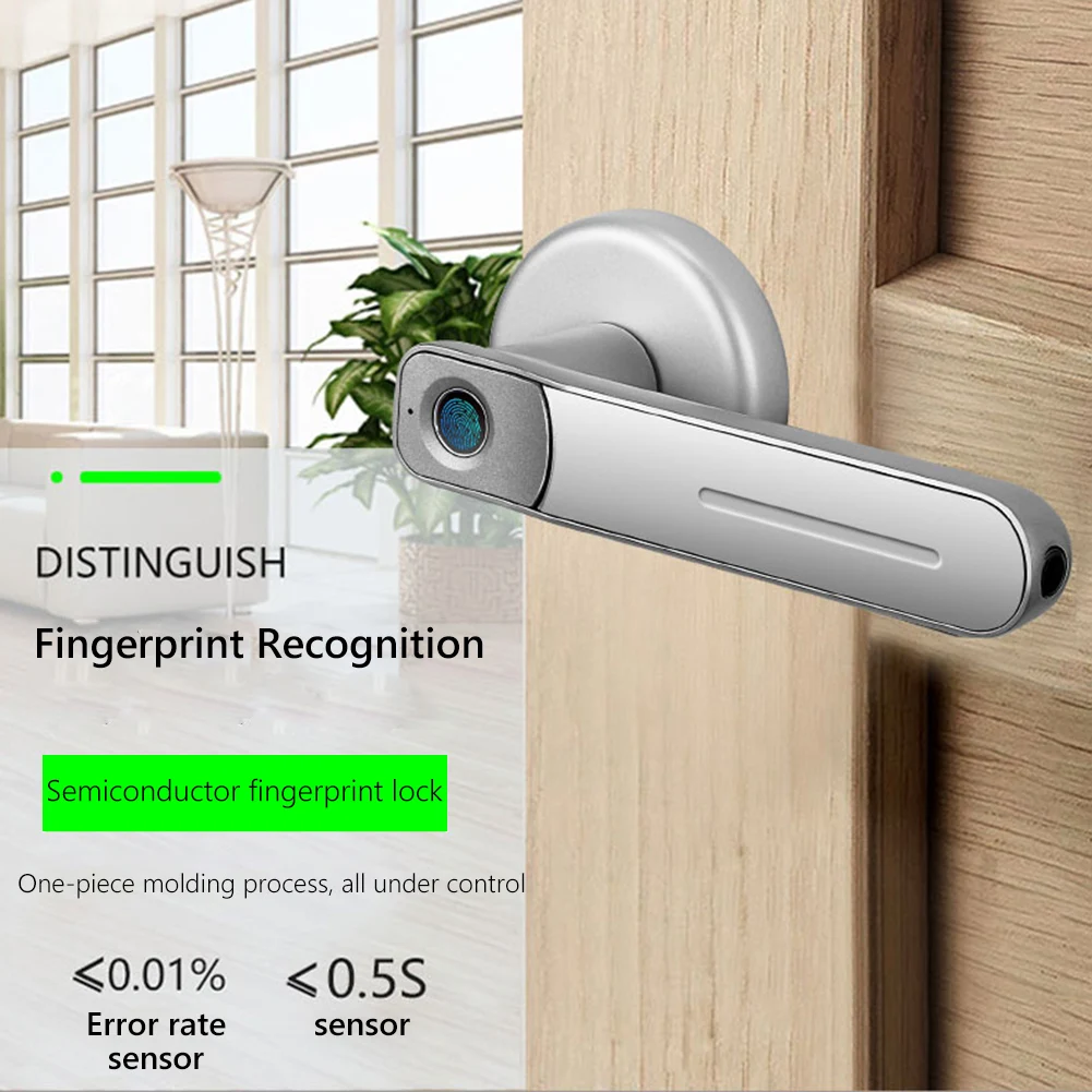 electronic smart lock semiconductor biological fingerprint security intelligent handle lock with keys for home office bedroom free global shipping