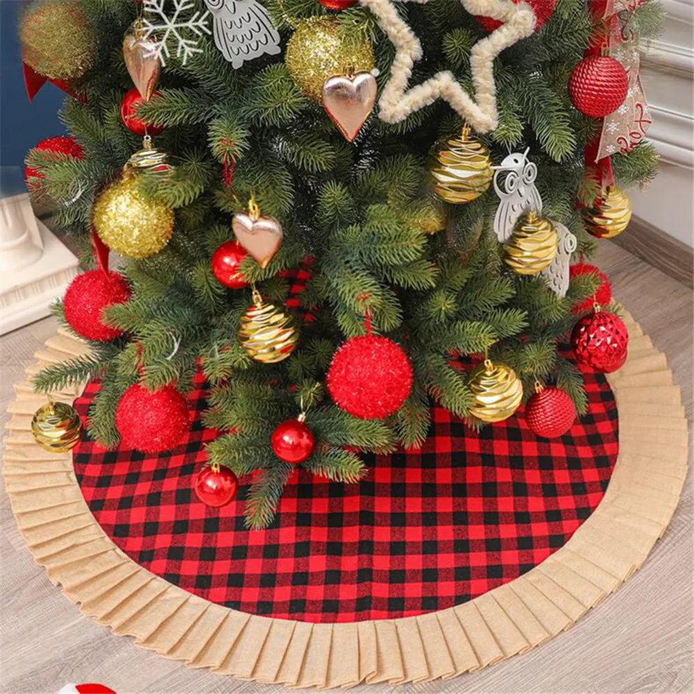 

120 см Рождественская елка юбка Рождественское украшение дерево фартук Праздничная сцена платье для рождественской елки украшения