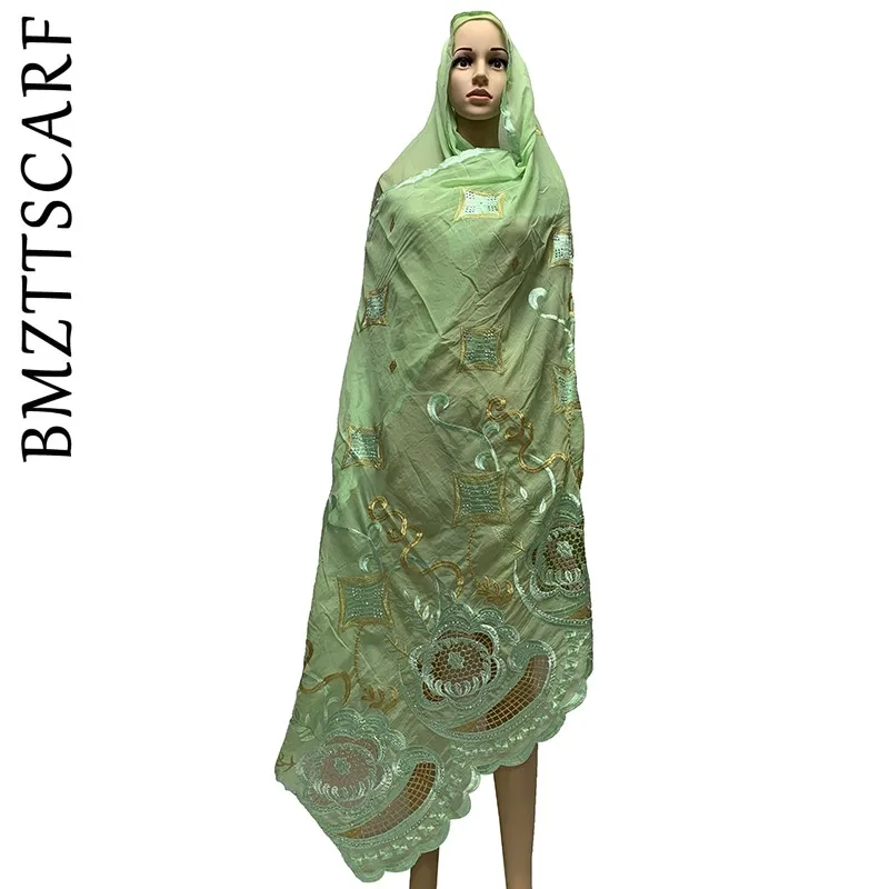 100% хлопковый шарф африканские женские шарфы с вышивкой Женский хиджаб для