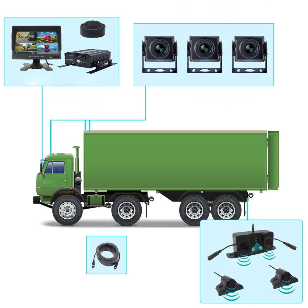 4-канальный автомобильный монитор система видеонаблюдения с жестким диском 4