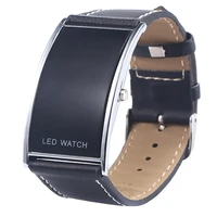 men sport watch mens womens led digital date rectangle dial faux leather strap electronics wrist watch relojes modern watches