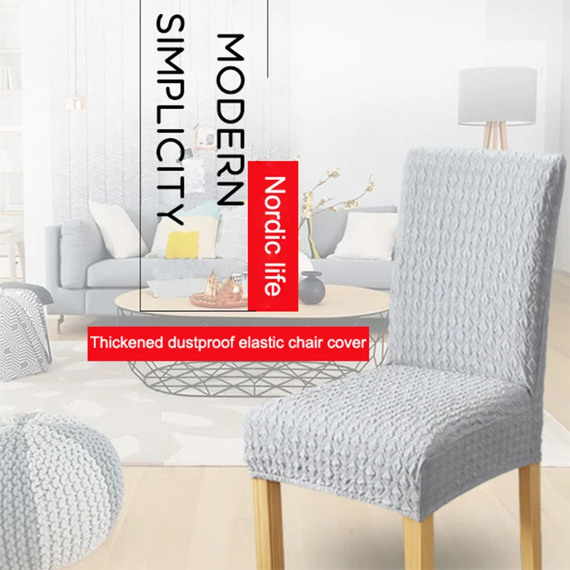 

Polar Fleece Fabric Chair Cover Elastic Spandex Chair Covers for Dining Room/Kitchen Stretch Chair Cover with Back Dining Chair