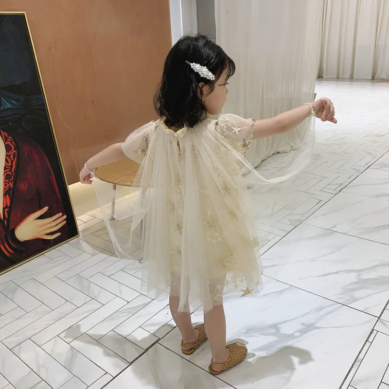 Платье принцессы DFXD весенне-летнее платье с блестками и звездами вечерние