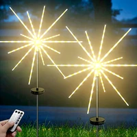 56112 leds solar firework starburst lights string outdoor ip65 waterproof solar firework meteor light for patio yard decoration