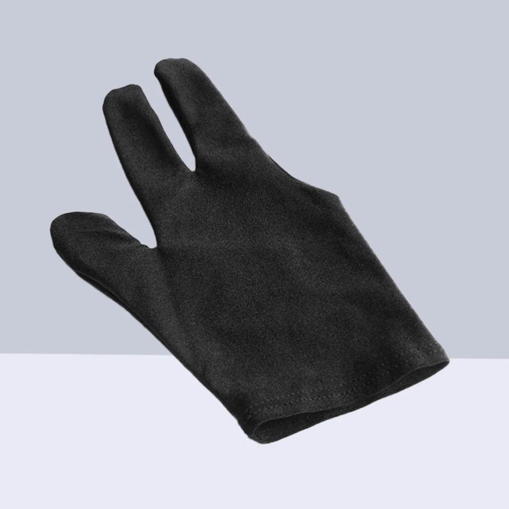 

12pcs 3-Finger Glove Billiard Pool Shooters 3 Fingers Billiard Snooker Instruments (Black)
