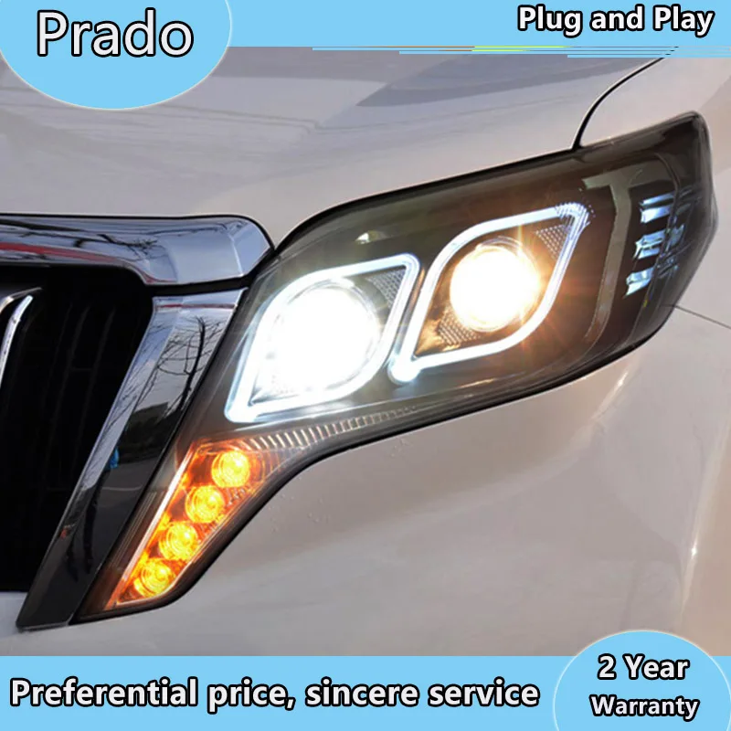 Стайлинг автомобиля для Toyota 2015-2017 Prado фара DRL Hid Angel Eye биксеноновые аксессуары с