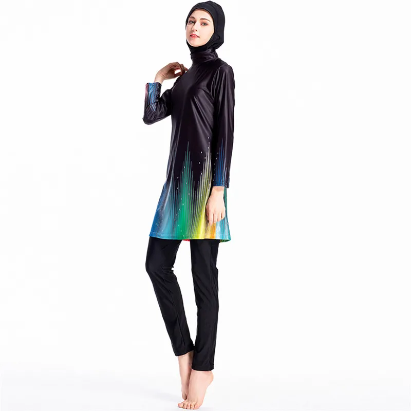 Новинка костюм Burkini солнцезащитный мусульманский лоскутный купальный для женщин