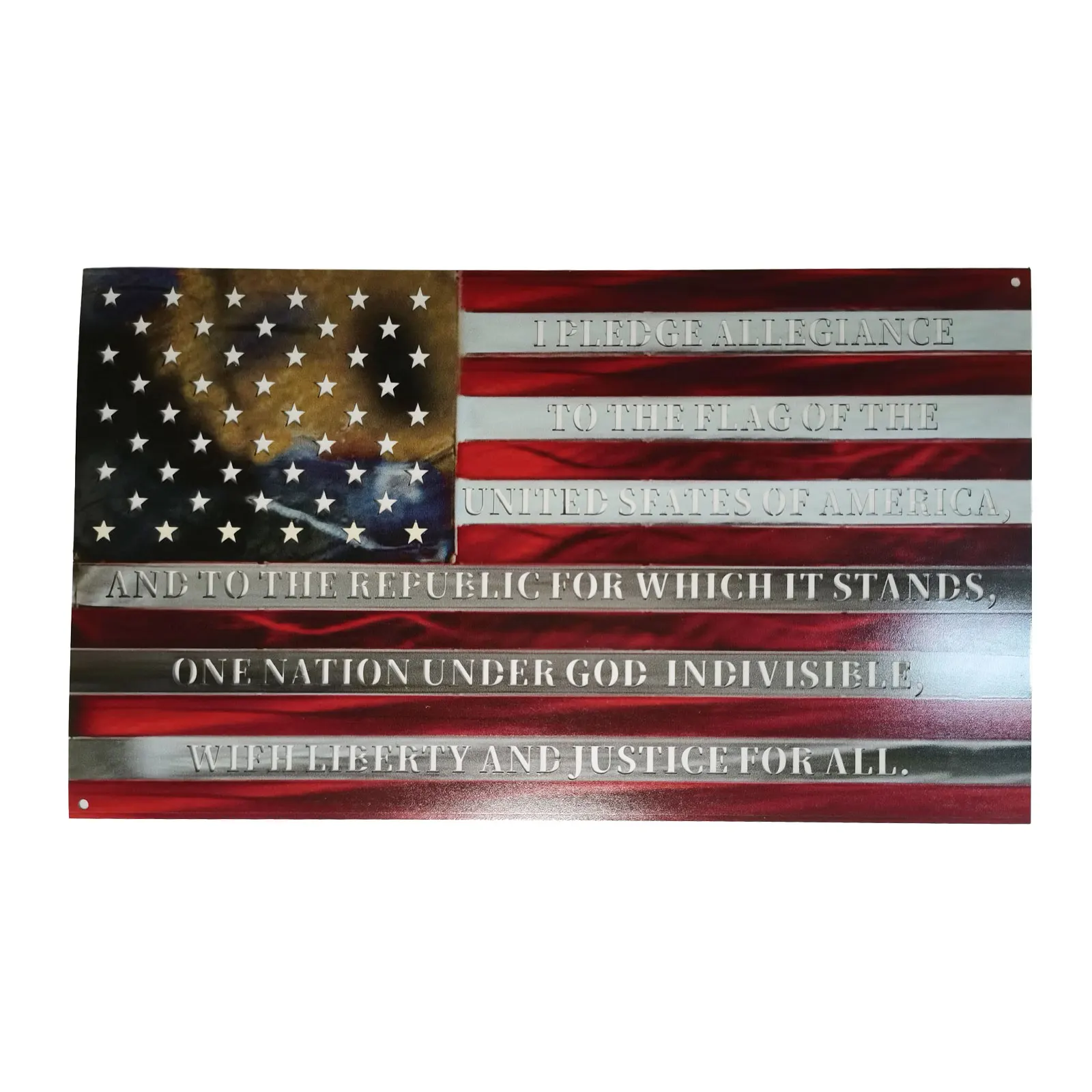 

Metal America Flag Eagle Wall Art Hollow-out Stars US Flag Patriotic Wall Decor for Home Office Bar Decoration