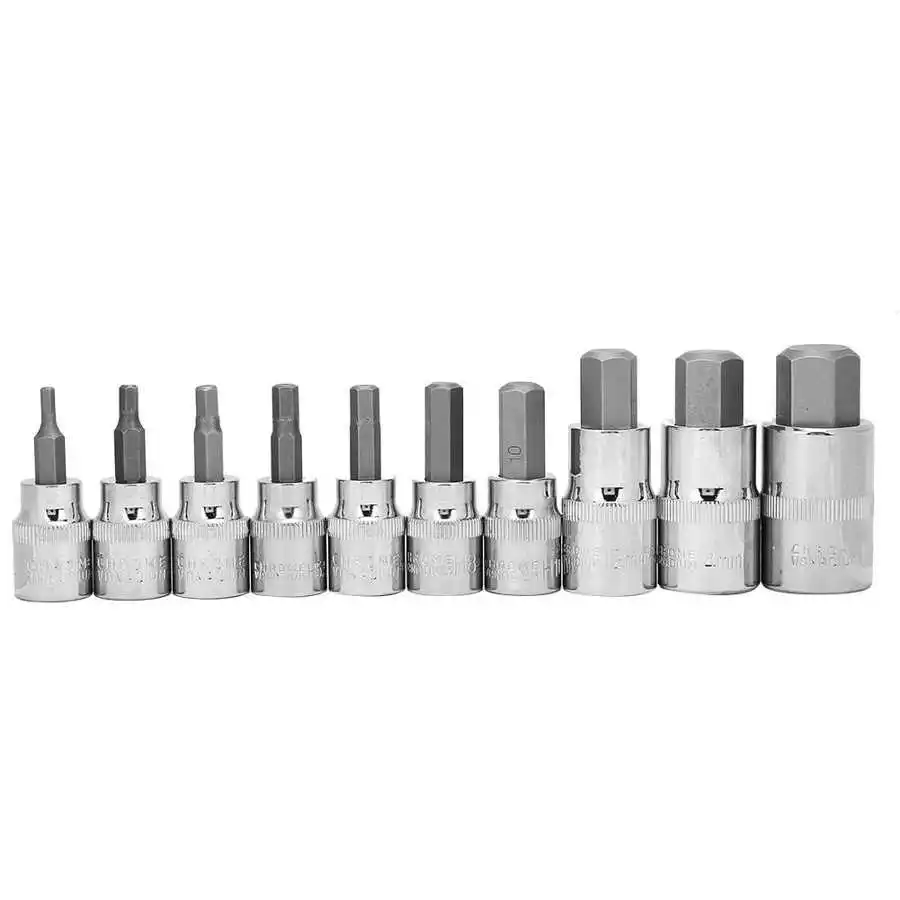 10 шт. набор гнезд с шестигранным углублением 3/8 дюйма 1/2 коробкой для хранения