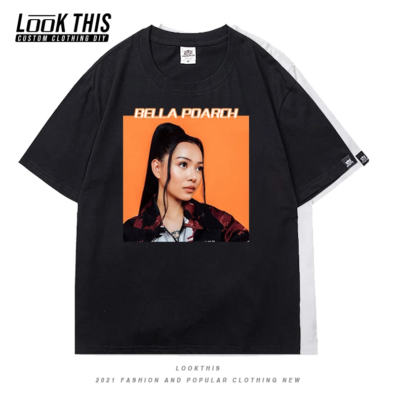 

Bella Poarch Print Men T-shirt Cute Harajuku Oversized T-shirt Boys 2021 New Summer Short Sleeve Tee Streetwear Soft Black Tops