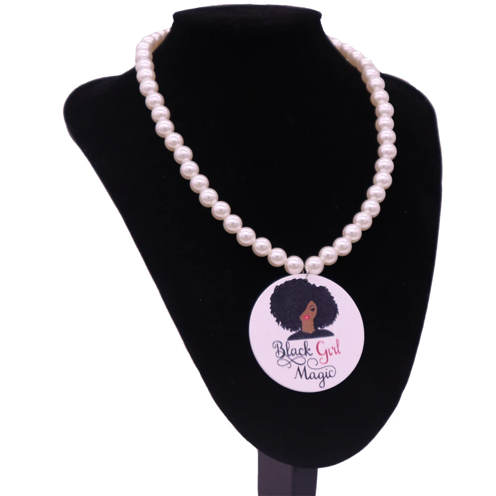 Abadon модные на заказ черные с волшебным принтом Натуральный Деревянный жемчуг