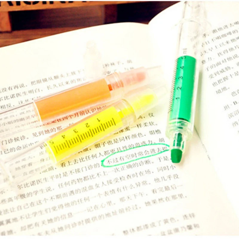 Новинка милый креативный цветной шприц с имитацией школьные принадлежности для