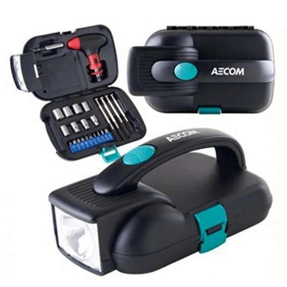 

24PCS Multi-function Auto Car Repair Tool Socket Ratchet Wrench Screwdriver With Light Emergency Tool Box Hot