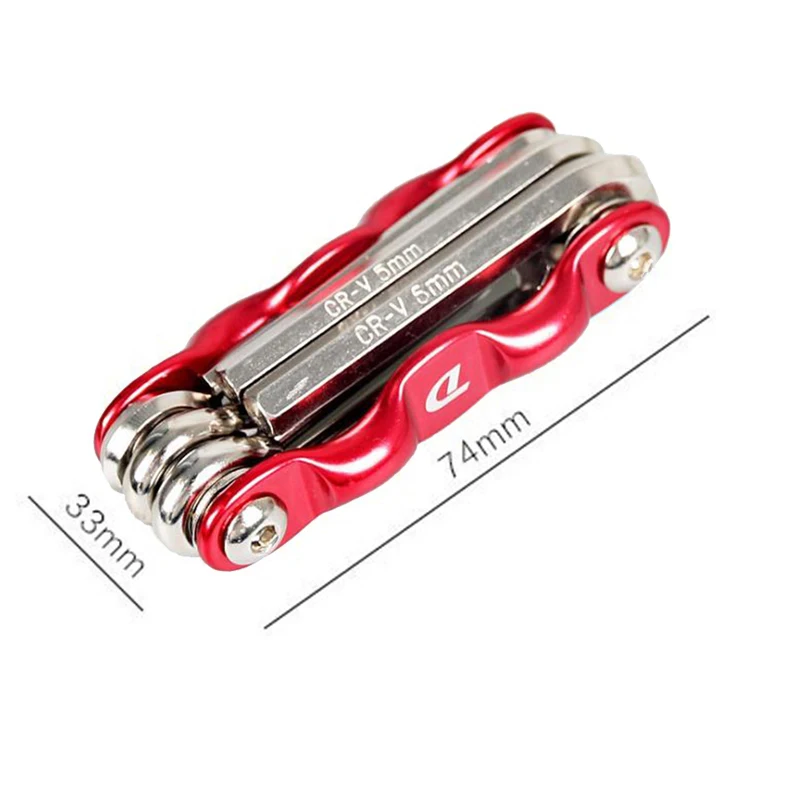 

DEEMOUNT Portable 6 in 1 Multi-Function Mountain Road Bicycle Bike Repair Tool Set Kits Hex Key Wrenches Bicycle Tools