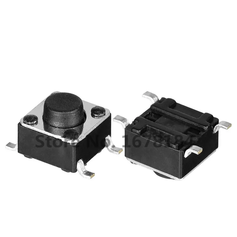 100 шт./лот SMD Кнопка 6x6x4 3 мм 6*6*4 пластиковая головка тактовый переключатель