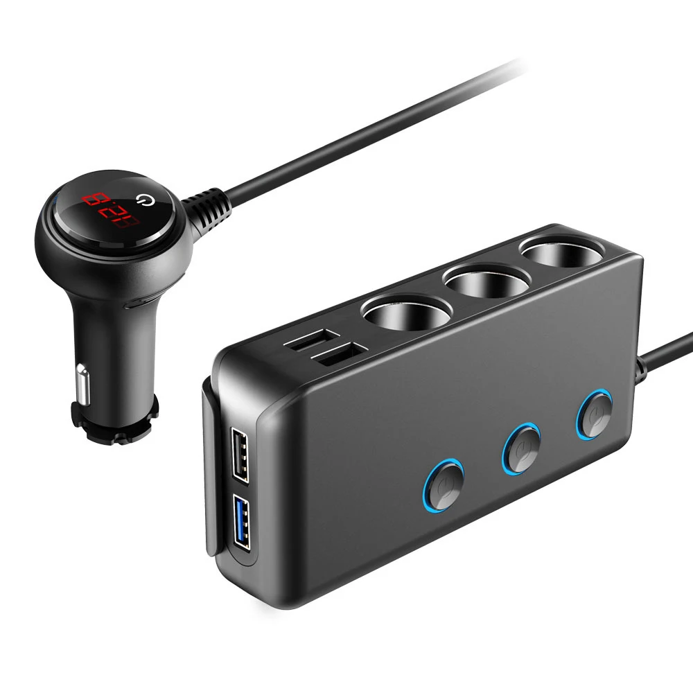 Автомобильное зарядное устройство TiOODRE USB QC3.0 со светодиодной подсветкой