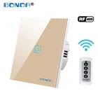 Настенный светильник пульт дистанционного управления Сенсорный переключатель Беспроводная стеклянная панель ЕСВеликобритания Стандартный свет сенсорный датчик переключатели 220 В умный дом RF433