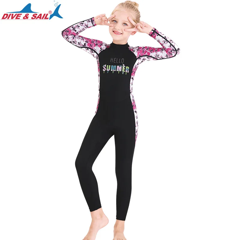 Детские спортивные топы для дайвинга и парусного плавания девочек гидрокостюм с