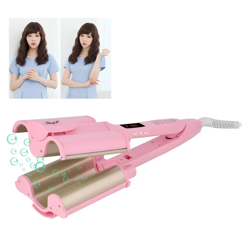 Профессиональные щипцы для завивки волос 32 мм турмалин керамика контроль